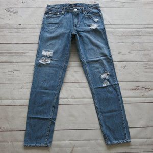 Theory Distressed Ripped Off 100% Cotton Slim Straight Leg Denim Jeans - Size 26